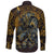 Viking Long Sleeve Button Shirt Warrior Viking Shield Skull RLT12 - Wonder Print Shop