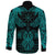 Viking Long Sleeve Button Shirt Raven Of Odin Cyan RLT12 - Wonder Print Shop