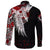 Viking Long Sleeve Button Shirt Mystical Raven Tattoo Style Blood RLT12 - Wonder Print Shop