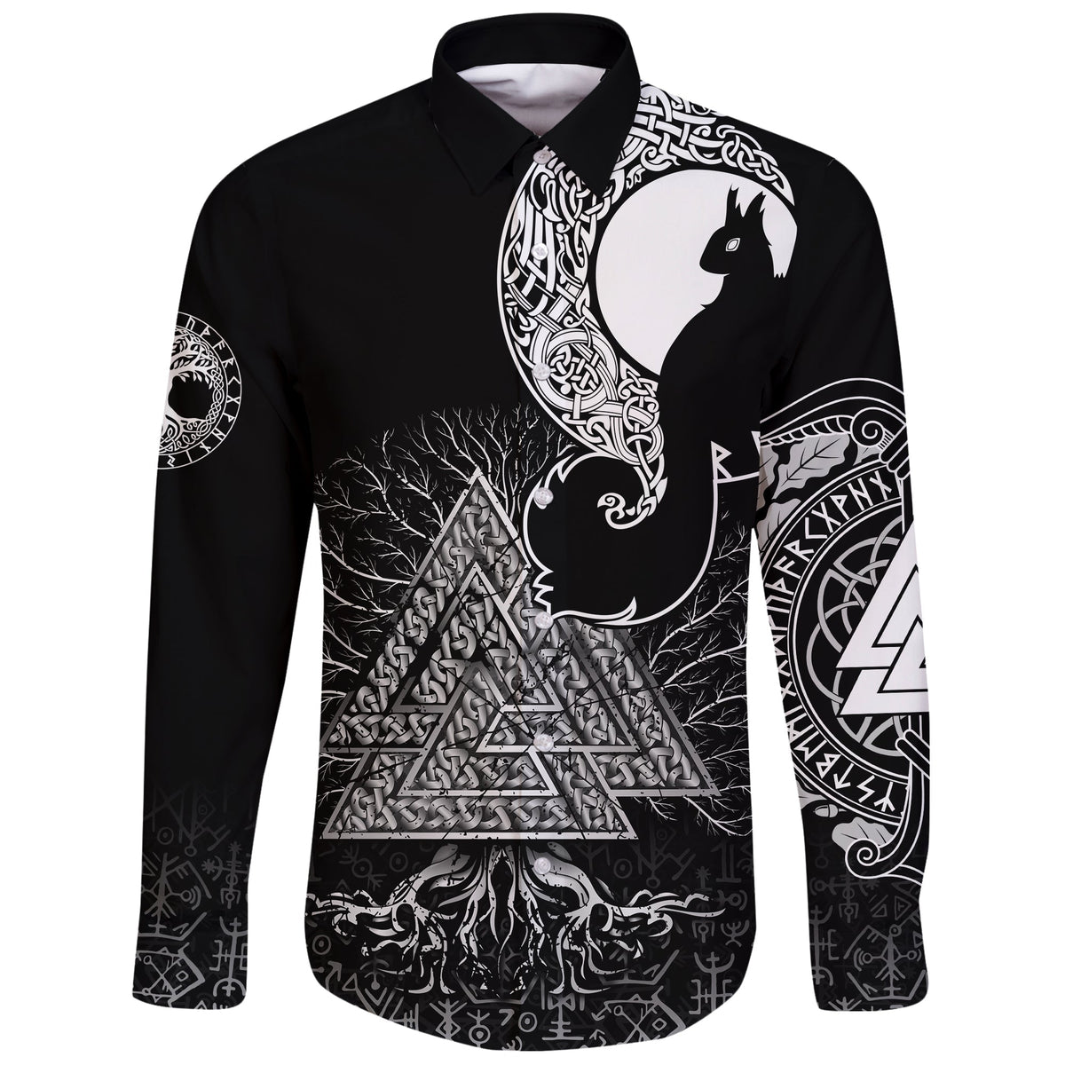 Viking Long Sleeve Button Shirt Ratatoskr RLT12 - Wonder Print Shop