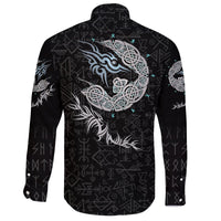Viking Fenrir Wolf Long Sleeve Button Shirt RLT12 - Wonder Print Shop