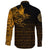Viking Long Sleeve Button Shirt The Raven Of Odin Rune, Gold RLT12 - Wonder Print Shop
