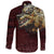 Viking Long Sleeve Button Shirt Fenrir On The Blood Moon Background RLT12 - Wonder Print Shop