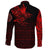 Viking Long Sleeve Button Shirt The Raven Of Odin Rune, Red RLT12 - Wonder Print Shop