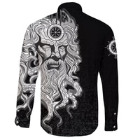 Custom) Viking Long Sleeve Button Shirt - Njord Vegvisir RLT12 - Wonder Print Shop