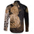 Viking Long Sleeve Button Shirt Odin Raven Viking Gold RLT12 - Wonder Print Shop