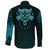 Viking Long Sleeve Button Shirt Fenrir Viking Cyan 3D RLT12 - Wonder Print Shop