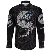 Viking Fenrir Wolf Long Sleeve Button Shirt RLT12 - Wonder Print Shop