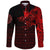 Viking Long Sleeve Button Shirt The Raven Of Odin Rune, Red RLT12 - Wonder Print Shop