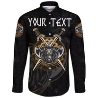 (Custom) Viking Long Sleeve Button Shirt - Viking Lion RLT12 - Wonder Print Shop