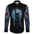 Viking Long Sleeve Button Shirt, Fenrir Viking Wolf and Moon RLT12 - Wonder Print Shop