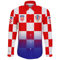 (Custom) Croatia Euro Long Sleeve Button Shirt Soccer - Wonder Print Shop