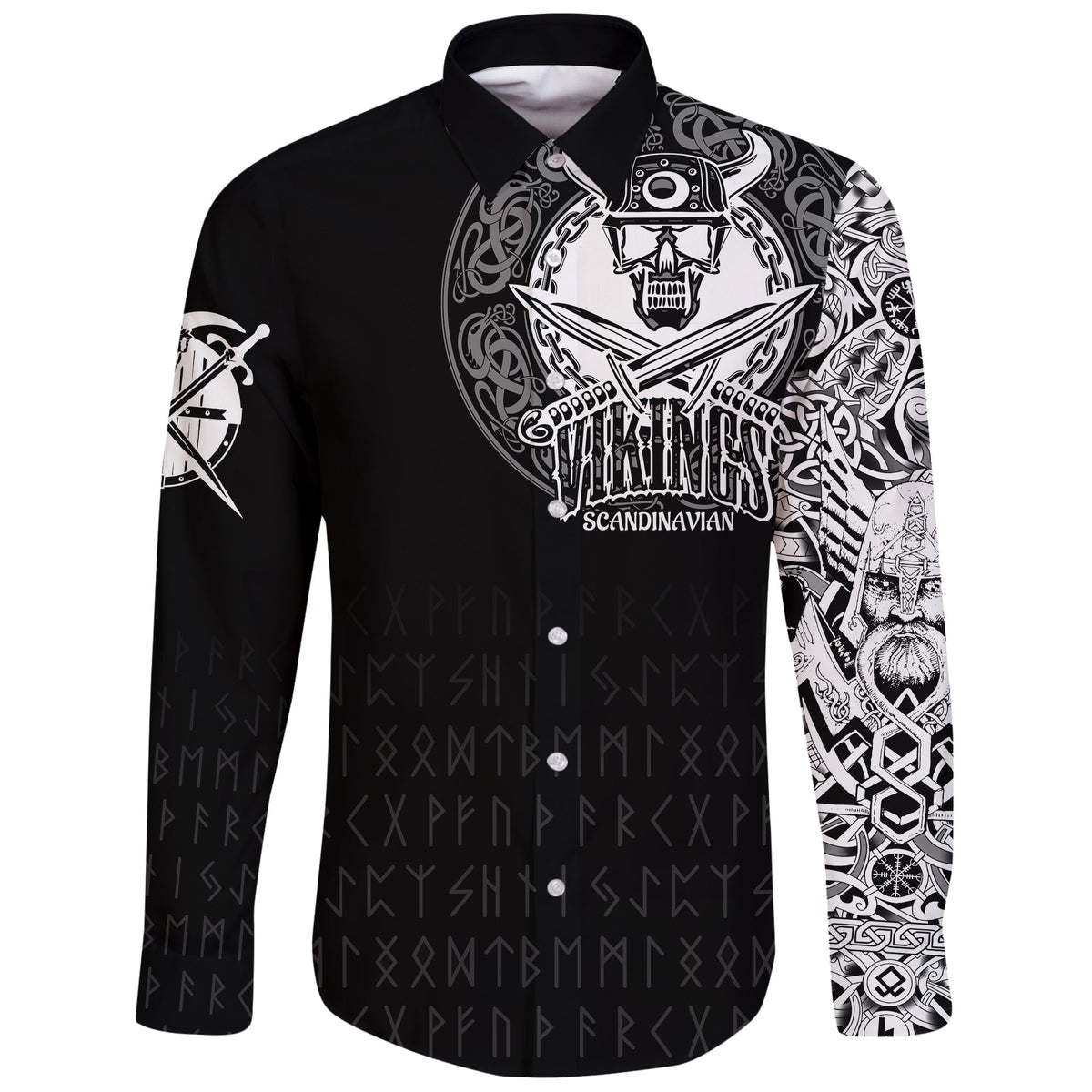 Viking Long Sleeve Button Shirt The Viking World Tour RLT12 - Wonder Print Shop