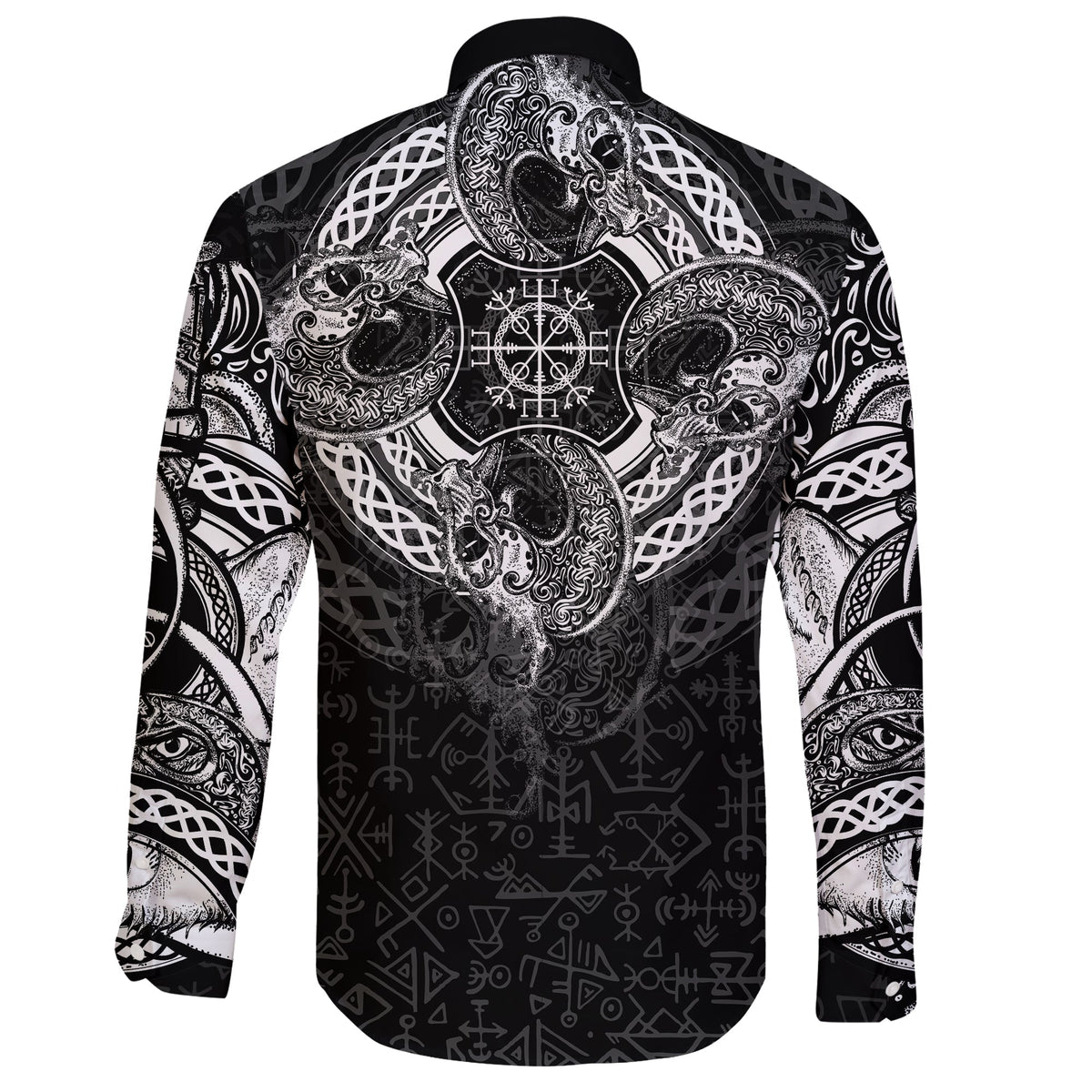Viking Long Sleeve Button Shirt Dragon Celtic RLT12 - Wonder Print Shop