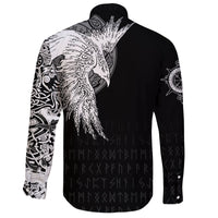 Custom Viking Long Sleeve Button Shirt Mystical Raven Tattoo Special RLT12 - Wonder Print Shop