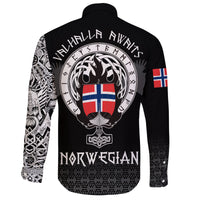 Viking Long Sleeve Button Shirt Norwegian Drakkar RLT12 - Wonder Print Shop