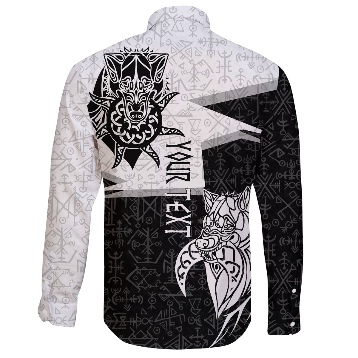 (Custom) Viking Long Sleeve Button Shirt - Skoll And Hati New Style RLT12 - Wonder Print Shop