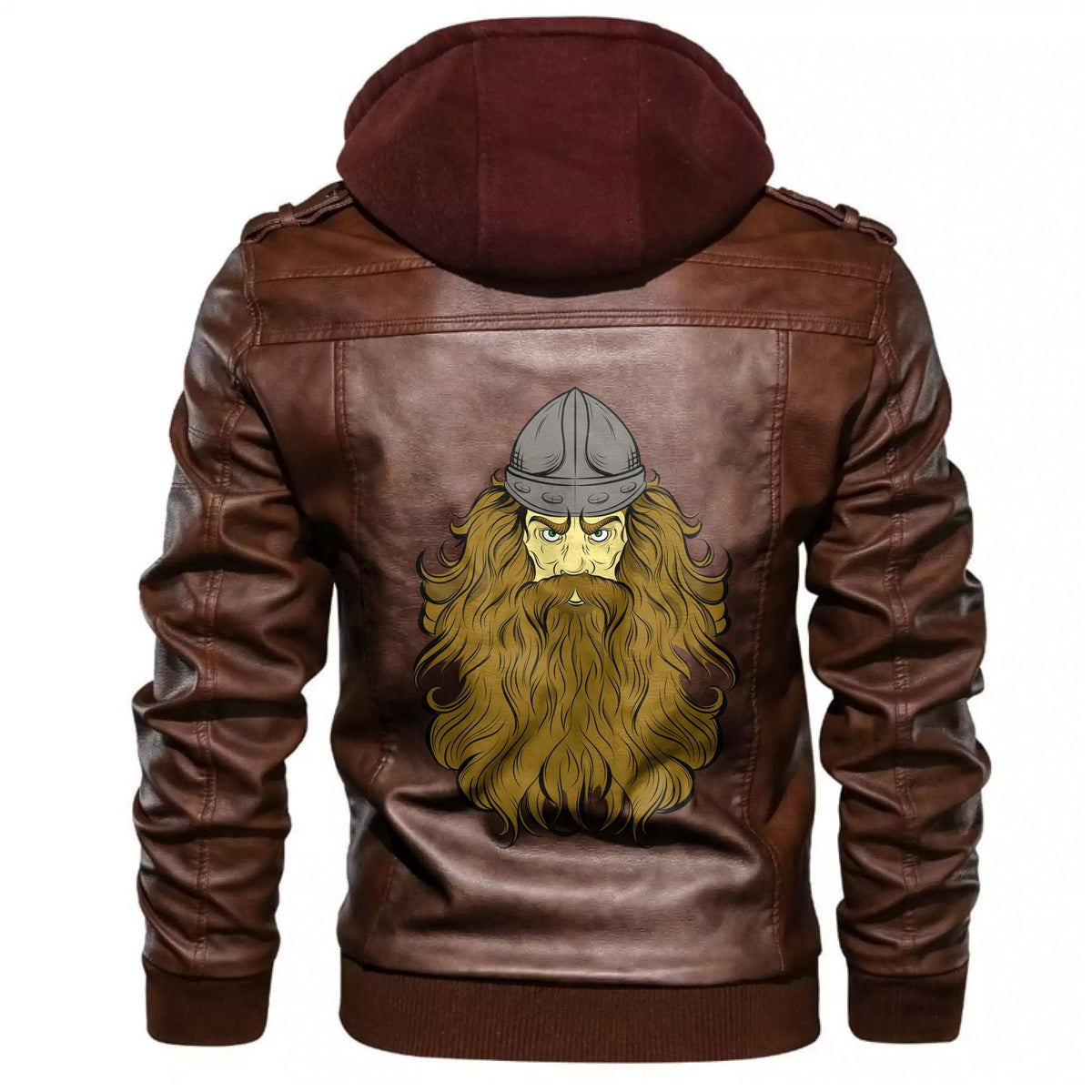 Viking Head Beard Leather Jacket RLT12 - Wonder Print Shop