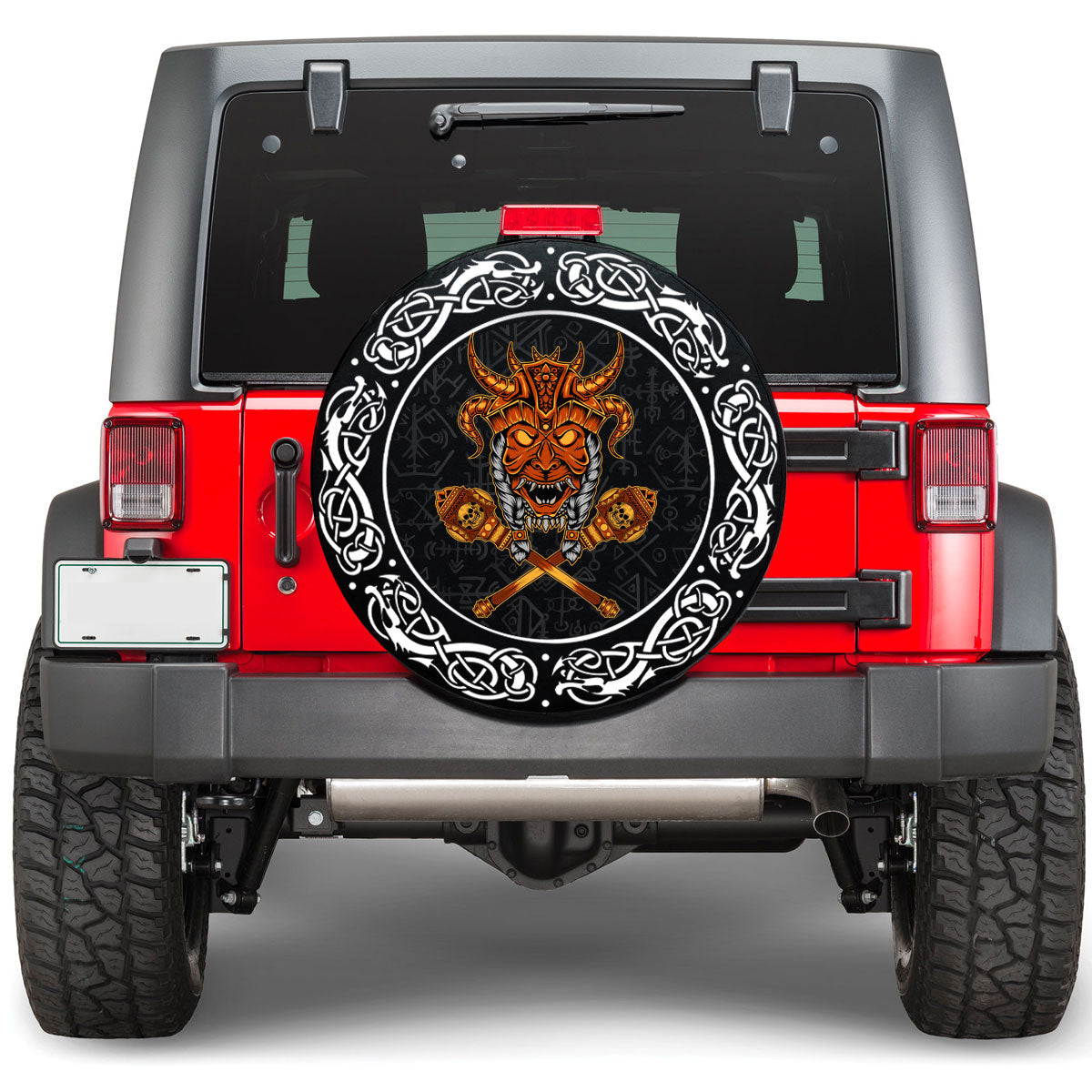 Viking Head Skull Viking Spare Tire Cover RLT12 - Wonder Print Shop