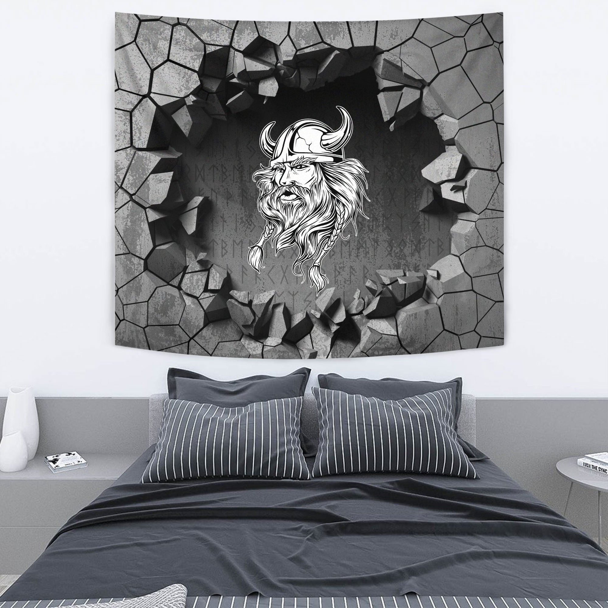 Viking Tapestry - Head Skull Tapestry RLT12 - Wonder Print Shop