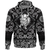 Viking Hoodie Head Viking with Bandana Paisley Style RLT12 - Wonder Print Shop