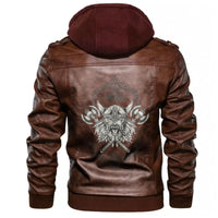 Viking Head With Two Axe Leather Jacket RLT12 - Wonder Print Shop