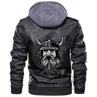 Viking Head Front View Set Leather Jacket RLT12 - Wonder Print Shop