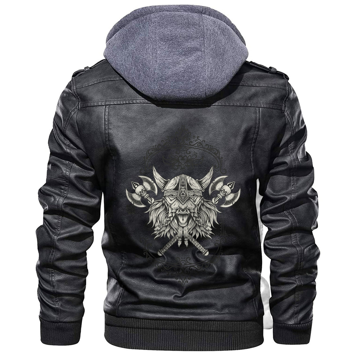 Viking Head With Two Axe Leather Jacket RLT12 - Wonder Print Shop