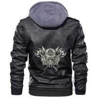 Viking Head With Two Axe Leather Jacket RLT12 - Wonder Print Shop