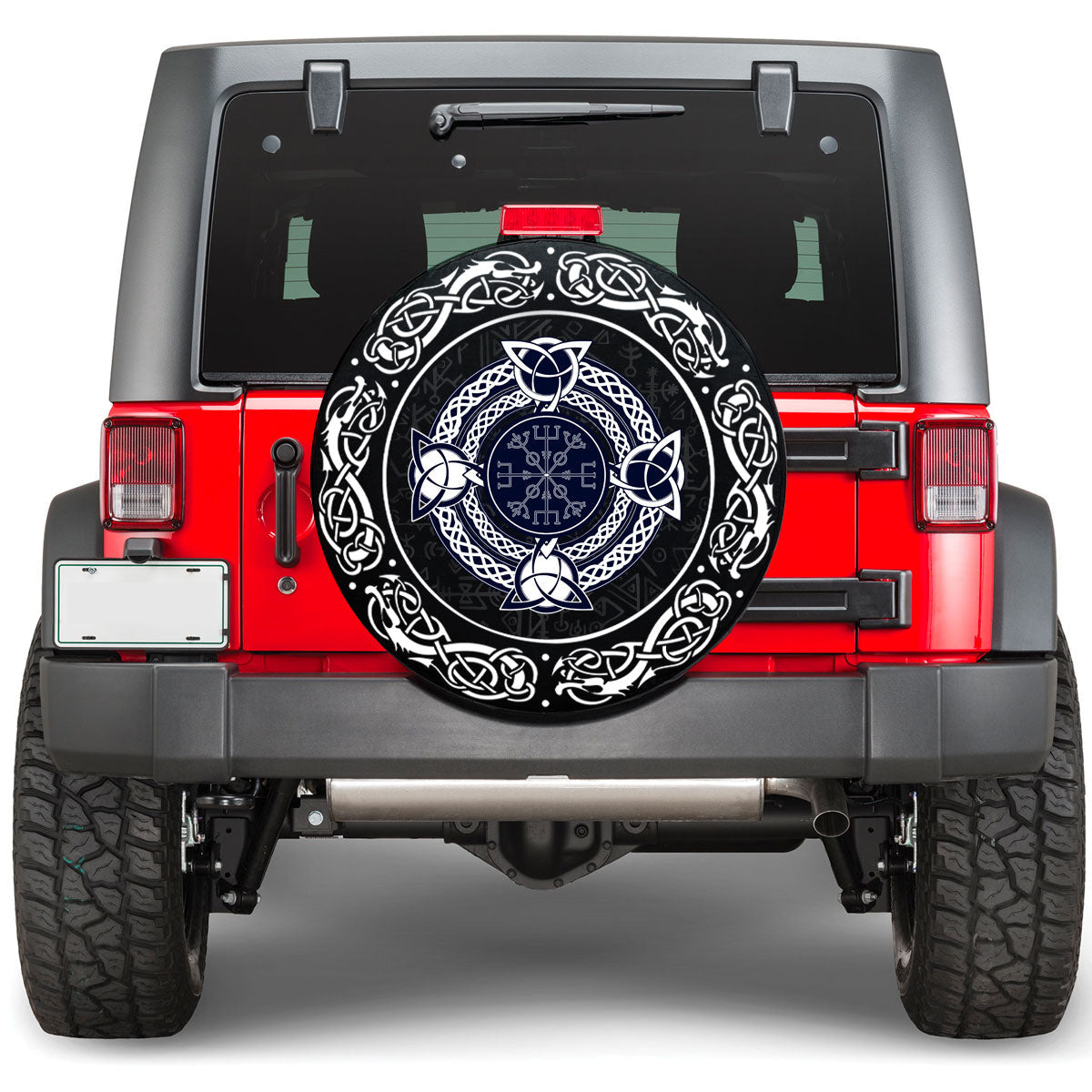 Viking Helm Of Awe Celtic Trinity Knot Viking Spare Tire Cover RLT12 - Wonder Print Shop