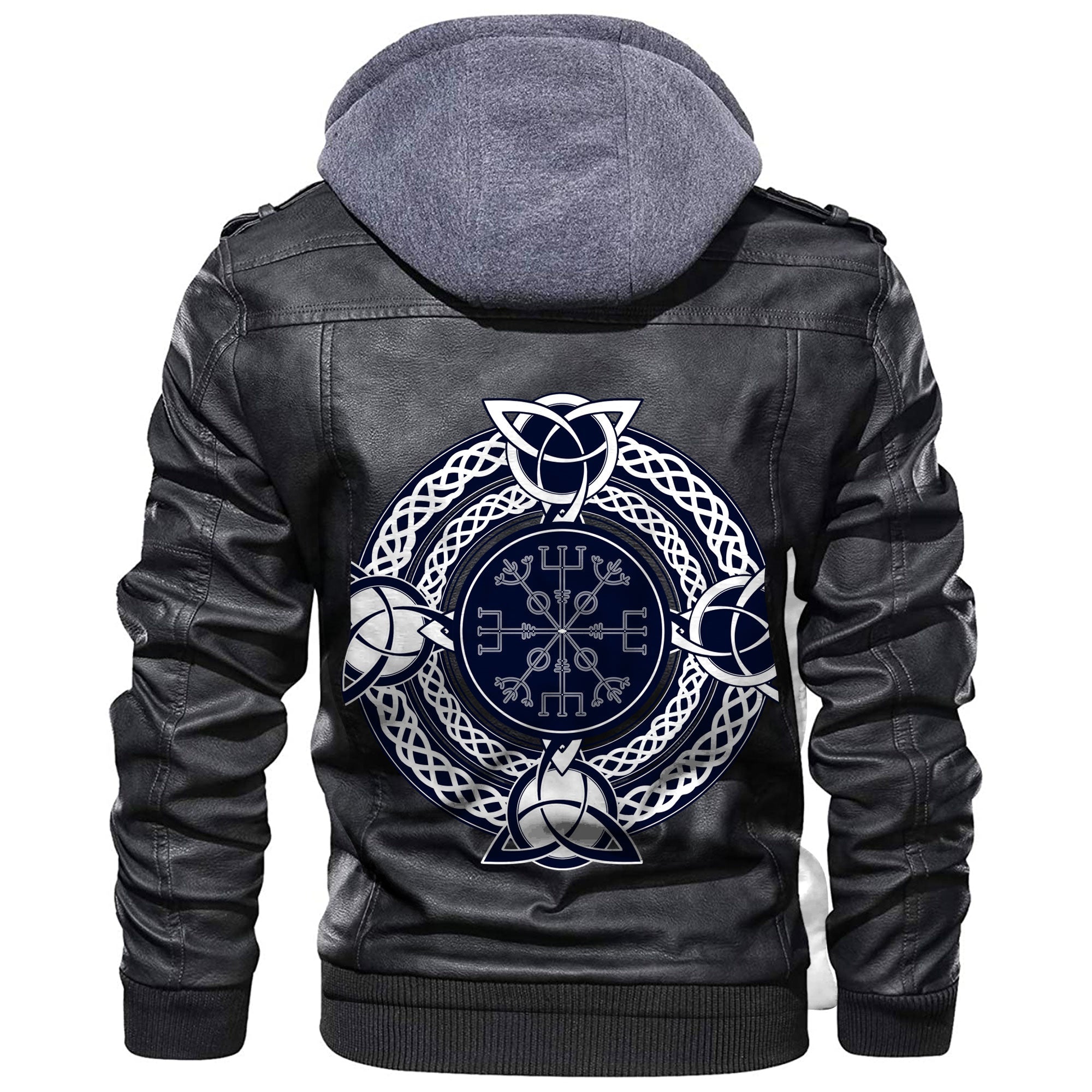 Viking Vegvisir Celtic Trinity Knot Leather Jacket RLT12 - Wonder Print Shop
