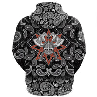 Viking Hoodie Helmet Background Star with Bandana Paisley Style RLT12 - Wonder Print Shop
