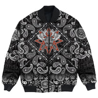 Viking Bomber Jacket Helmet Background Star with Bandana Paisley Style RLT12 - Wonder Print Shop