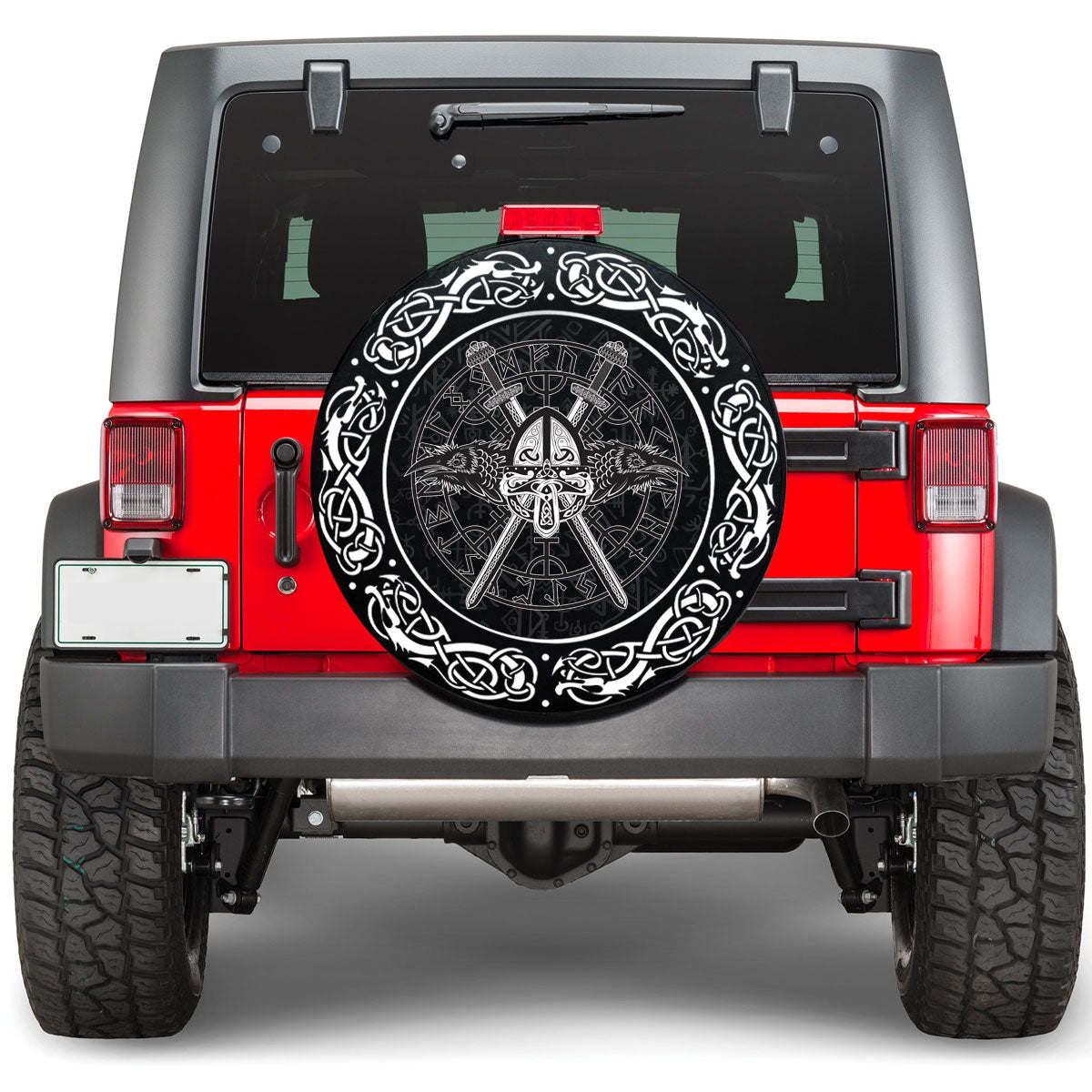 Viking Helmet Crossed Sword Viking Spare Tire Cover RLT12 - Wonder Print Shop
