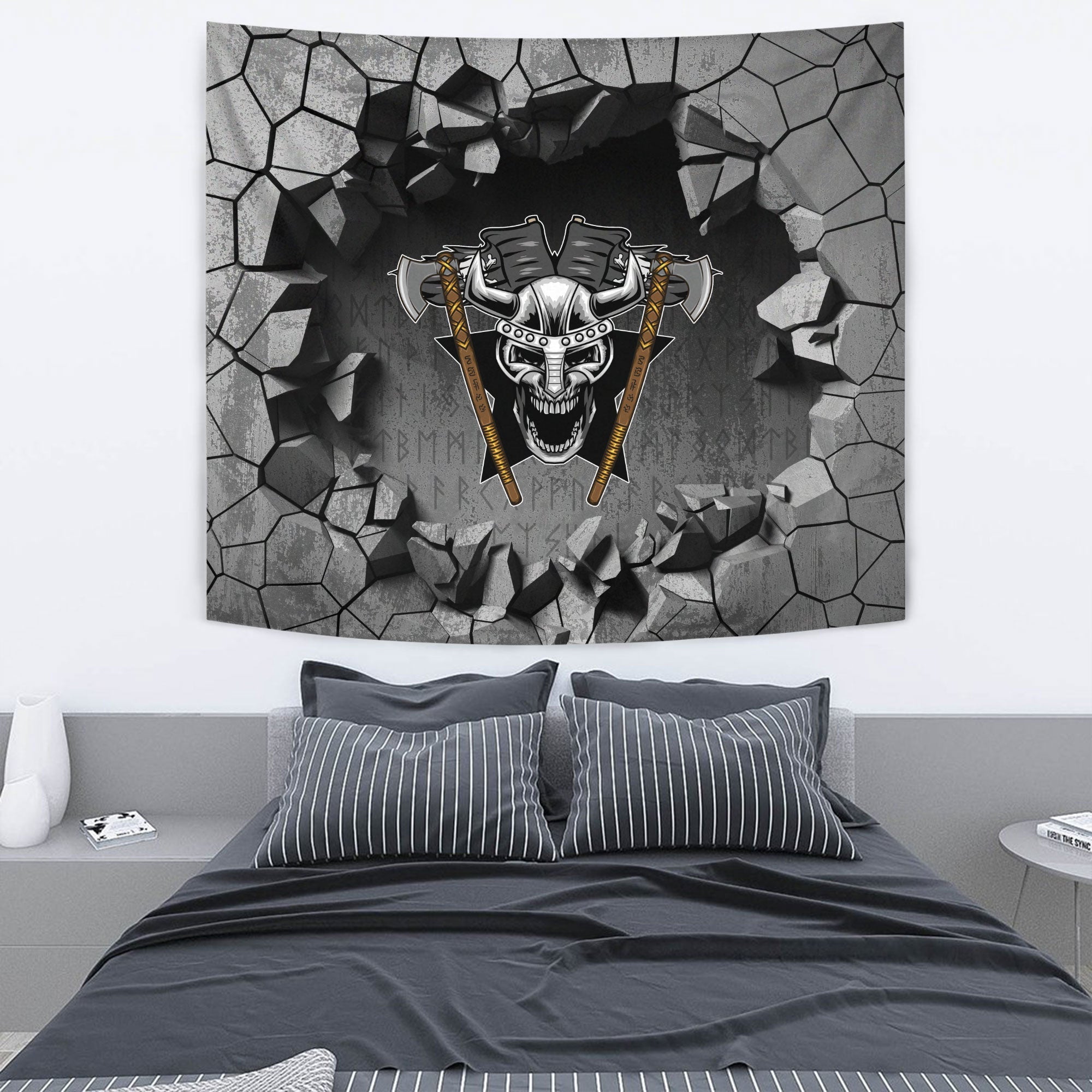Viking Tapestry - Helmet Background Star Tapestry RLT12 - Wonder Print Shop