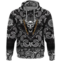 Viking Hoodie Helmet Head with Bandana Paisley Style RLT12 - Wonder Print Shop
