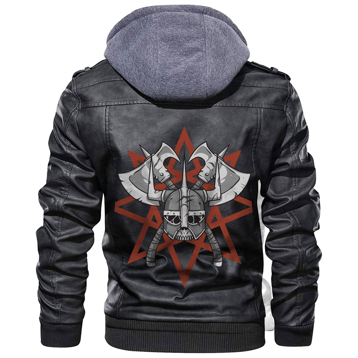 Viking Helmet Background Star Leather Jacket RLT12 - Wonder Print Shop