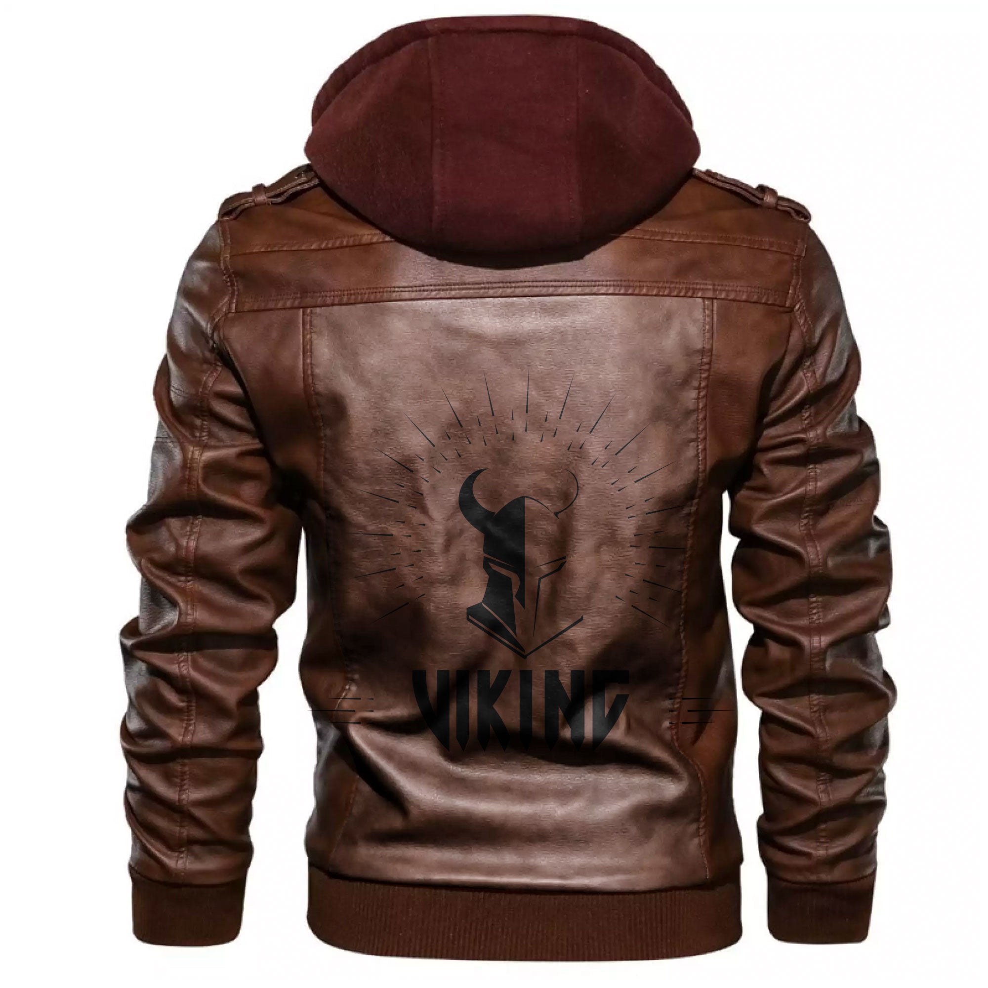 Viking Helmet Leather Jacket RLT12 - Wonder Print Shop