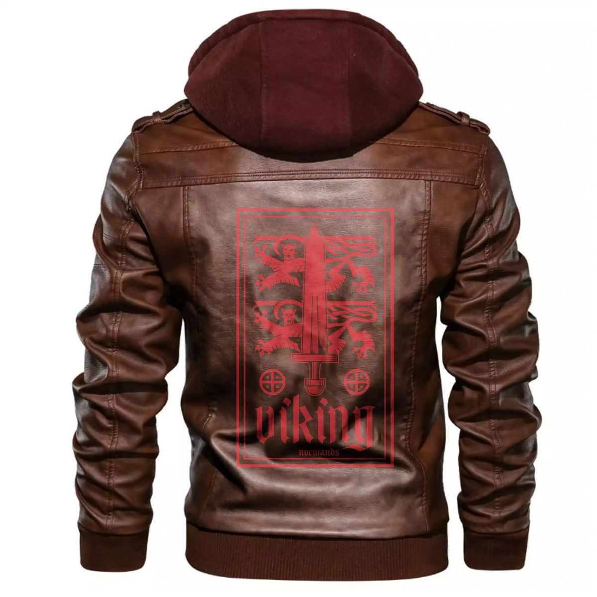 Viking Heraldic Lions With Sword Leather Jacket RLT12 - Wonder Print Shop