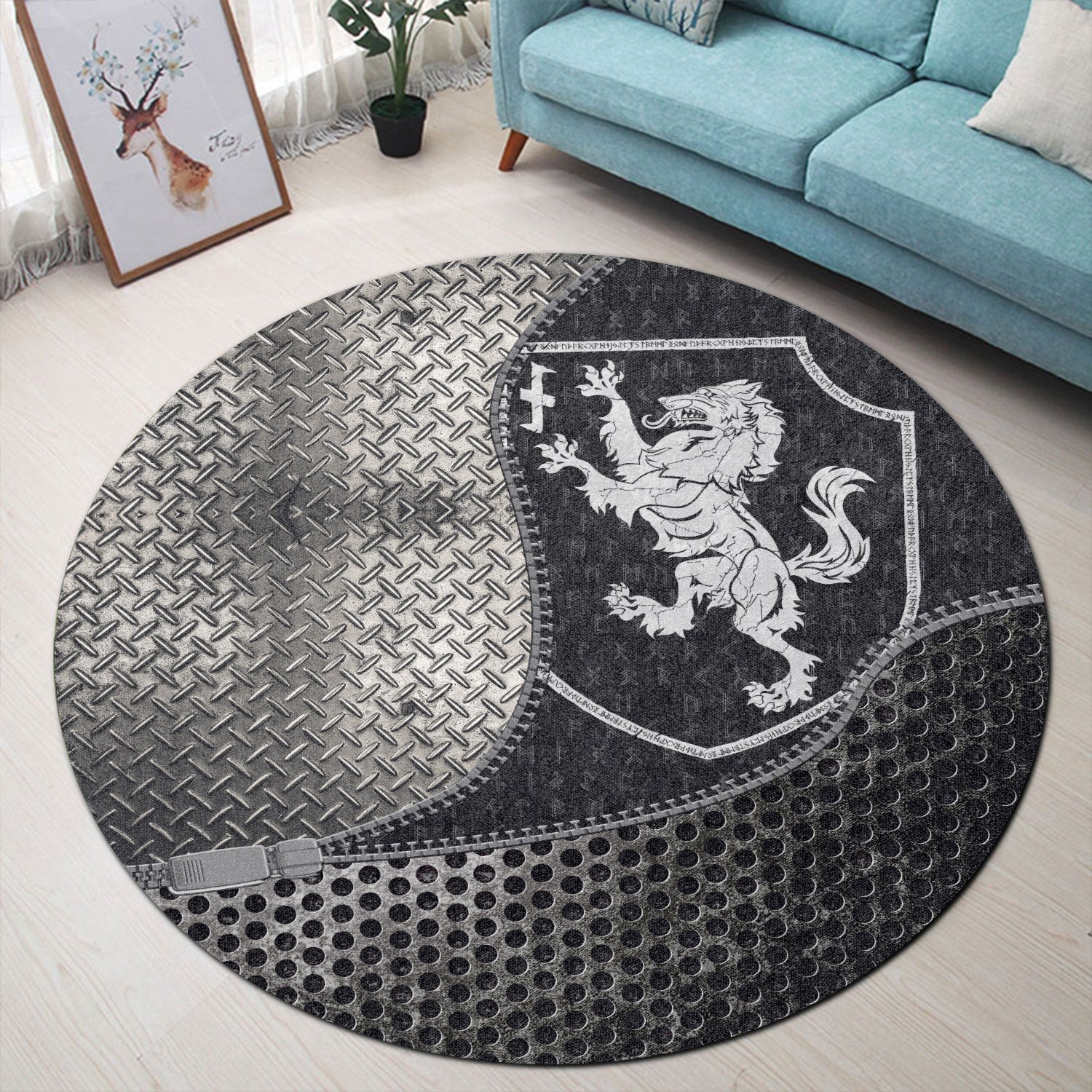 viking-carpet-heraldic-shield-with-werewolf-and-rune-wolfsangel-round-carpet