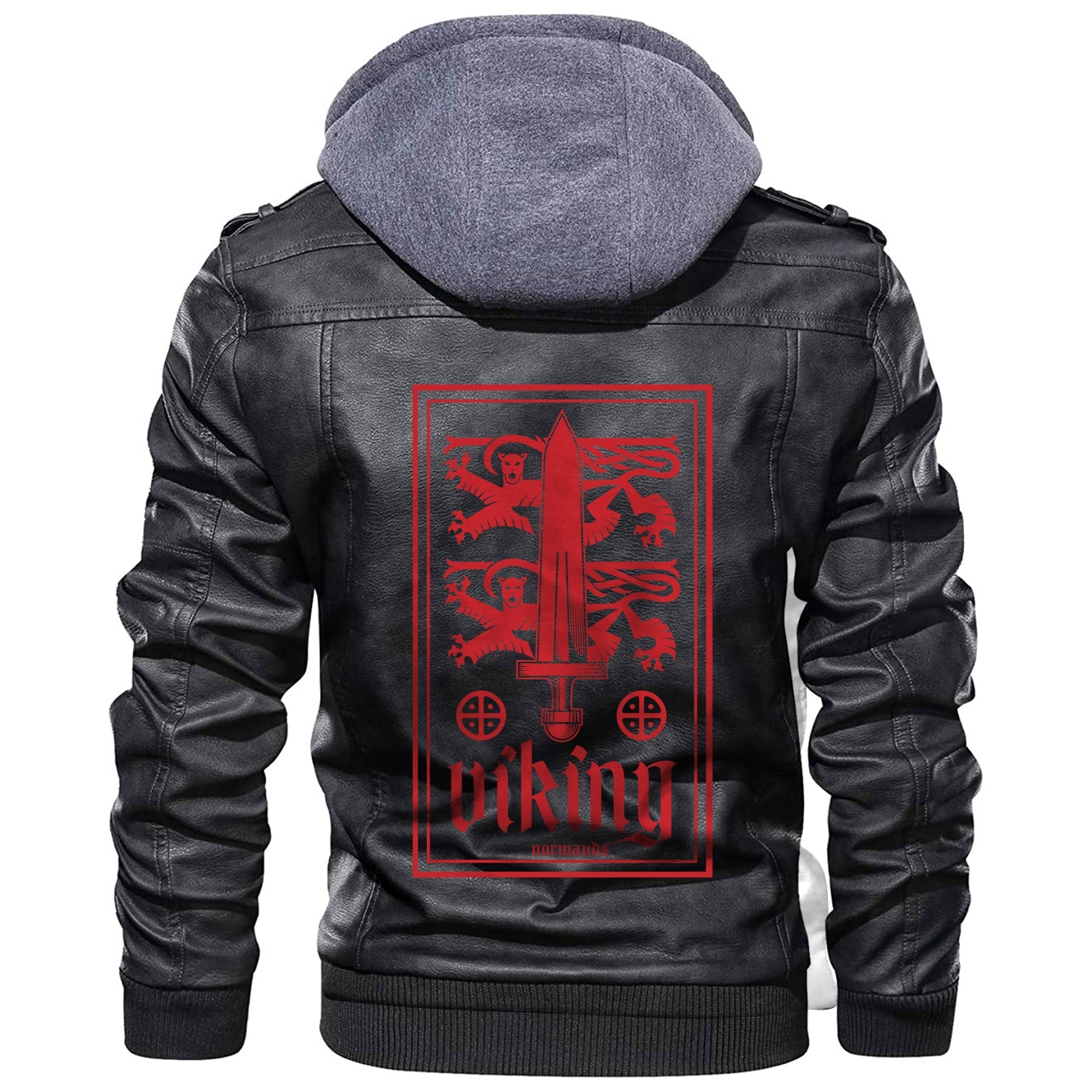 Viking Heraldic Lions With Sword Leather Jacket RLT12 - Wonder Print Shop