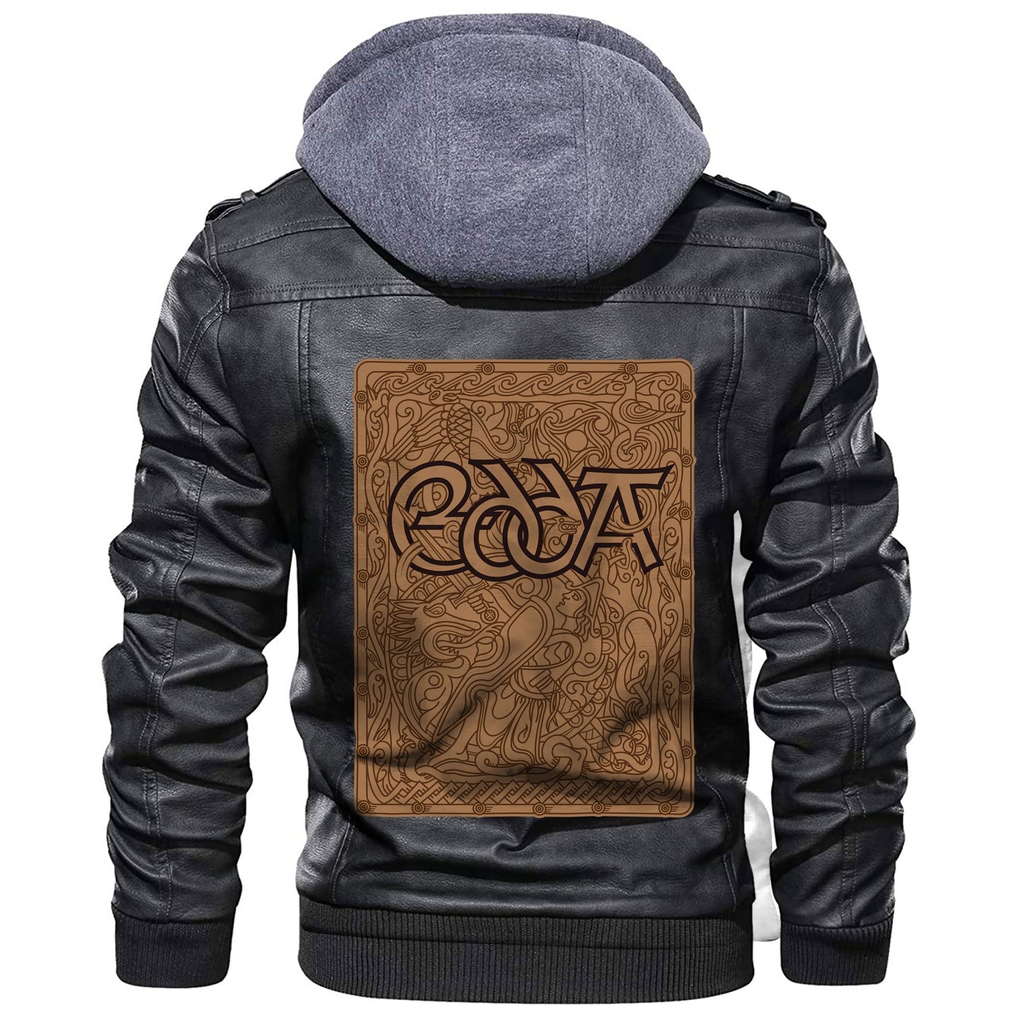Viking Hero Fighting Mythical Beasts Leather Jacket RLT12 - Wonder Print Shop