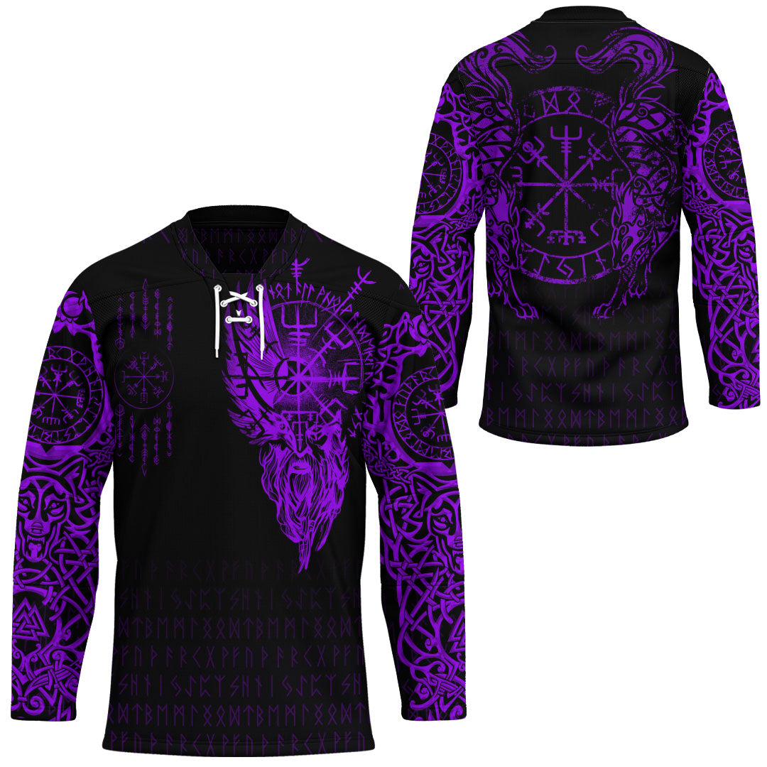 viking-clothing-viking-compass-vegvisir-tattoo-purple-version-hockey-jersey