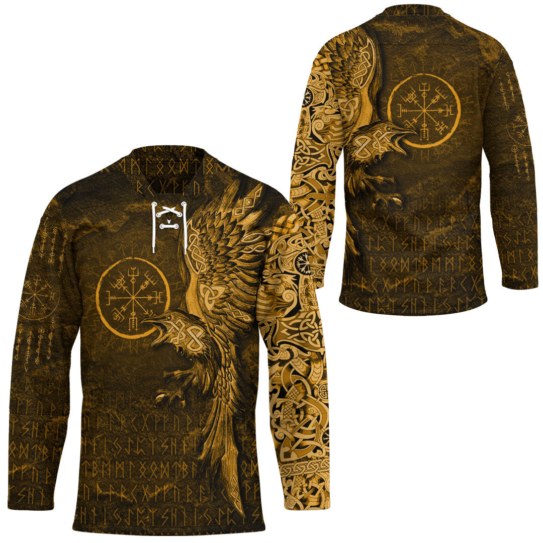 viking-clothing-vegvisir-with-raven-viking-compass-gold-version-hockey-jersey