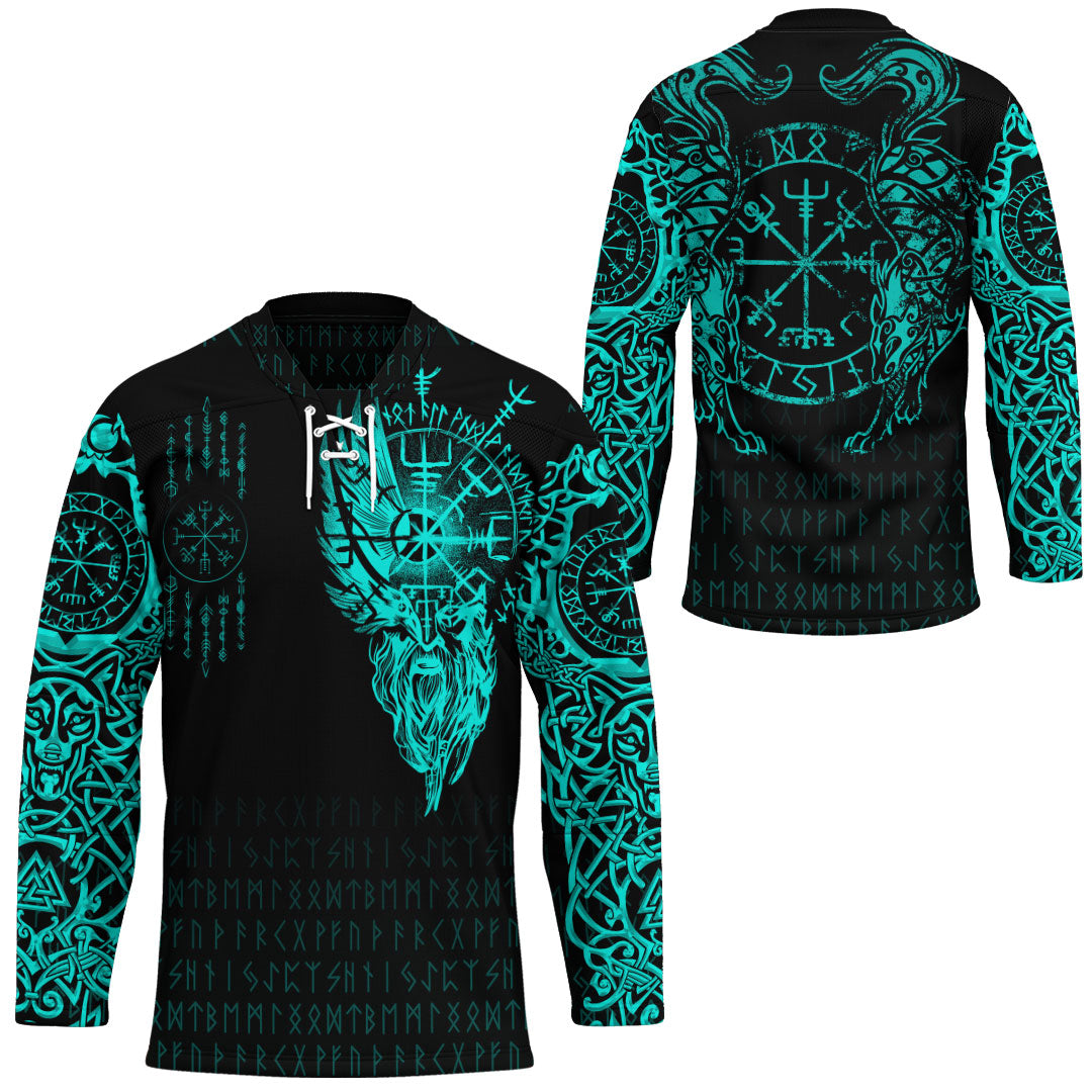 viking-clothing-viking-compass-vegvisir-tattoo-cyan-version-hockey-jersey