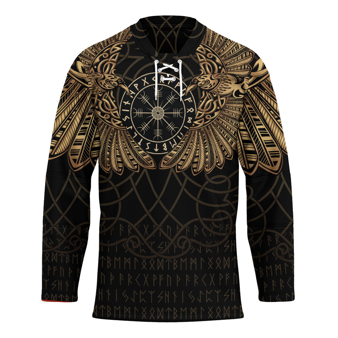 viking-clothing-viking-odins-celtic-two-ravens-gold-version-hockey-jersey