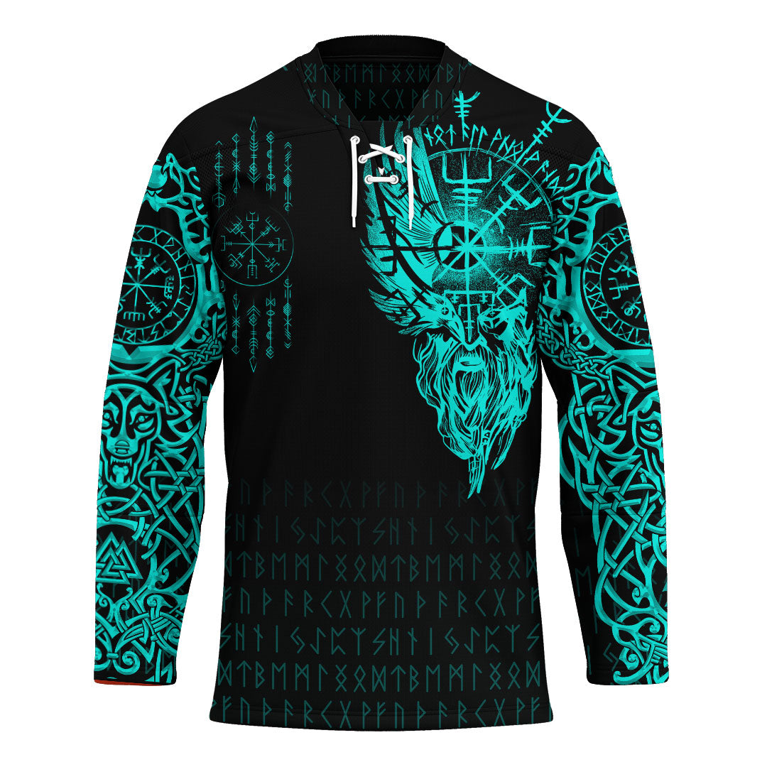 viking-clothing-viking-compass-vegvisir-tattoo-cyan-version-hockey-jersey