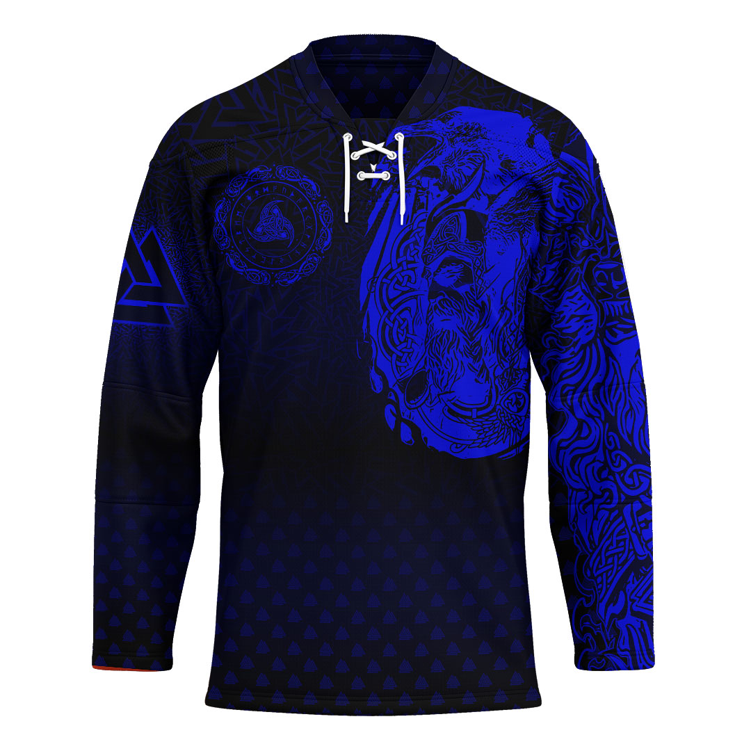 viking-clothing-viking-odin-raven-tattoo-style-blue-version-hockey-jersey