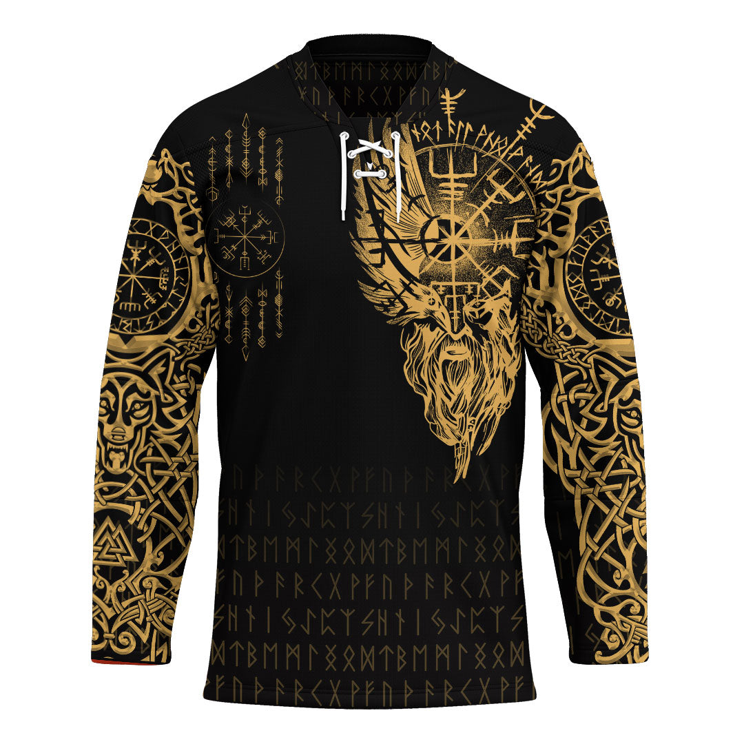 viking-clothing-viking-compass-vegvisir-tattoo-gold-version-hockey-jersey