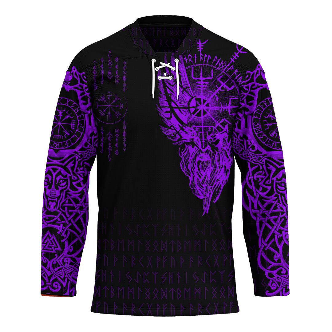 viking-clothing-viking-compass-vegvisir-tattoo-purple-version-hockey-jersey